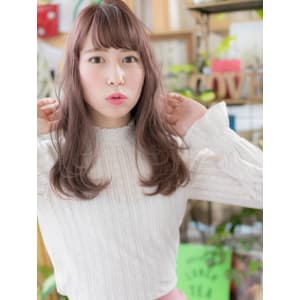 斜めバング×くせ毛風ゆるふわウェーブワンカール　ルーズ