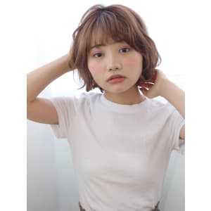 無造作パーマ風ボブ/marche田嶋