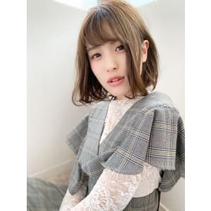 添田】大人かわいいフレンチボブ ミディ ネイビーカラー