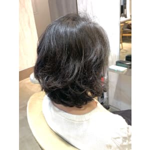 大人女性へ◎ゆったりBOB×デジパで重軽ウェーブスタイル