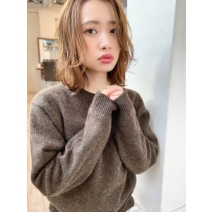 添田】ハイライト 明るめ透明感カラー 顔まわりに小顔カット