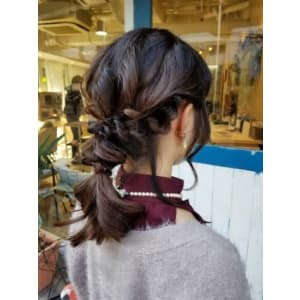 ロング×編みおろしヘアセット