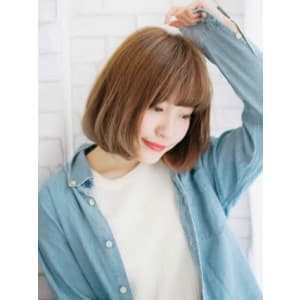 Aラインのワンレングスボブヘアー