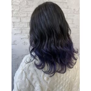 パープルグラデーションカラーアッシュカラースパイラル6054