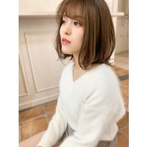 【添田】外ハネフレンチボブ くびれ前下がり ネイビーカラー