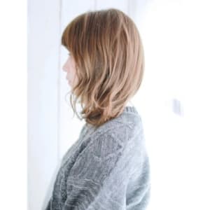 透け感たっぷりミックスカールボブ