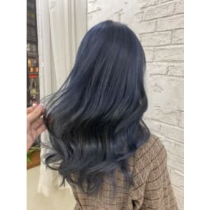 ネイビーブルーブラック韓国ヘア10代20代ムルギョル4051