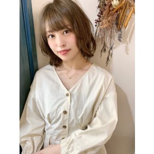 【添田】伸ばしかけもOK！フレンチボブひし形ロブネイビーカラ