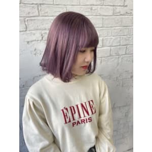 ピンクラベンダーアッシュボブ10代20代パープル5058