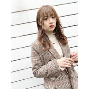 添田】大人可愛いロング ことりベージュカラー毛先パーマ
