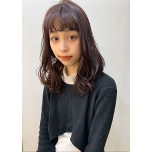 アフロート フリンジバングひし形無造作ミディ