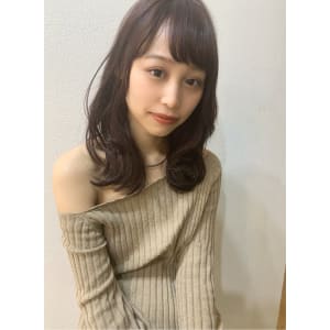 アフロート ツヤ感モーブバイオレットゆるふわセミディ