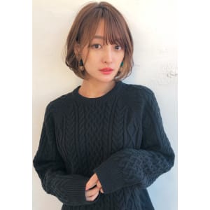 小顔見えシースルーショートボブ【K_70】