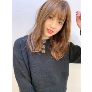添田】デジタルパーマ ハイトーンなことりベージュ 毛先パーマ