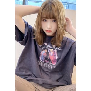 添田】大人かわいいハイトーンことりベージュ 毛先パーマ