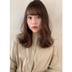 MIXパーマ 大人フェミニンセミロングＭ357