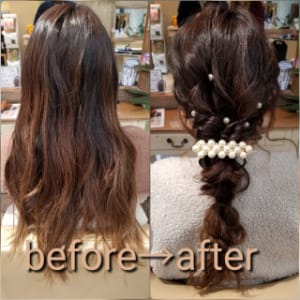 ロング×編みおろしヘアアレンジ