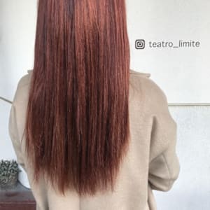 オレンジカラー デザインカラー　ストレート