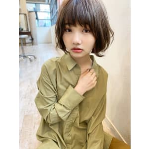 アフロート添田】毛先パーマでやわらかマニッシュショートボブ	