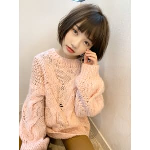 【アフロート添田】小顔なマニッシュショート 前下がりボブ