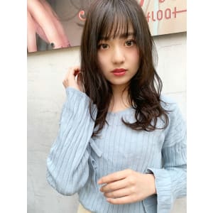 【アフロート添田】毛先パーマロングアッシュブラウン