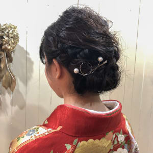 振袖に合わせたヘアセット