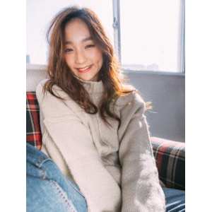 かきあげバング大人可愛いロング