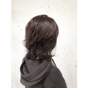 ウルフボブ×レッドブラウン