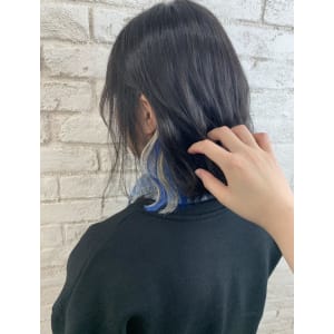 シールエクステ インナーカラー 青 池袋