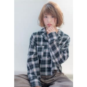 エアリーひし形ボブ【チャコールベージュ】U-157