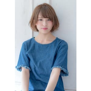 切りっぱなしひし形ボブ【チャコールベージュ】U-138