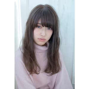 抜け感ゆるふわセミロング【アッシュグレージュ】U-129
