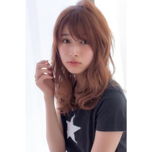 女子アナ風ウェーブセミディ【シナモンブランジュ】U-240