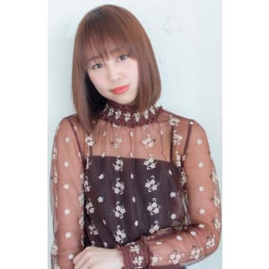 大人切りっぱなしボブ【ヌーディピンクベージュ】U-46
