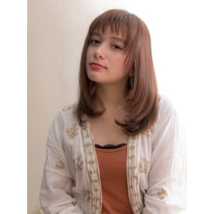 うるツヤストレート【シナモンピンクベージュ】U-48