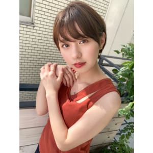 アフロート添田】小顔なミニマムショート シースルーバング	