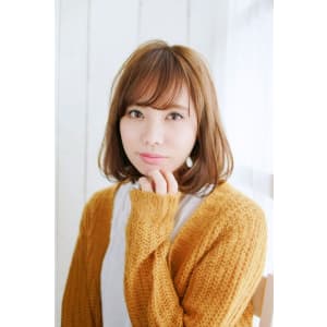 透けバングふんわりボブ