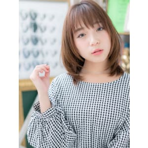 伸ばしかけにも♪丸みフォルムの小顔ピュアミディ　大人かわいい