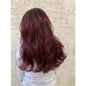 ブランジュダブルバングくせ毛風カシスカラー2101