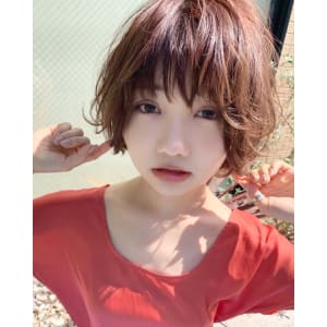 【アフロート添田】外ハネボブ 束感パーマ アッシュベージュ