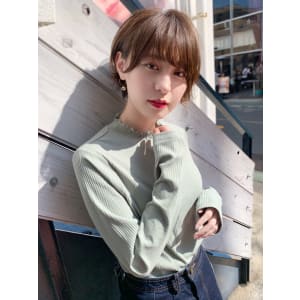【アフロート添田】大人かわいい小顔ショート アッシュベージュ