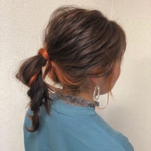 オレンジ♪インナーカラー