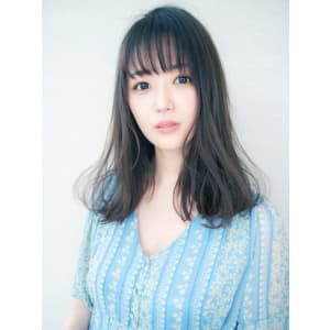 切りっぱなしナチュラルウェーブセミロング☆