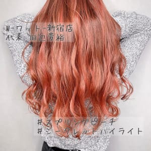 【W-ワット-新宿店 】モテ可愛ピンクカラー♪ハイライト