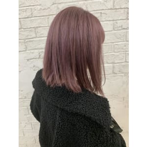 ラベンダーピンクウォーターフォール切りっぱなしボブ6087