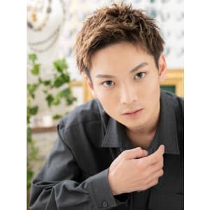外国人風カラー★モテワイルドアップバング　似合わせカット