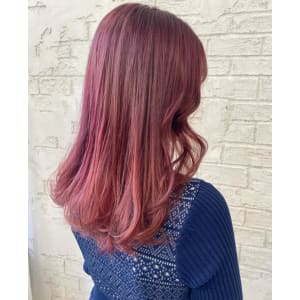 ラベンダーベリーピンクパープル韓国ヘア無造作ヘア4108