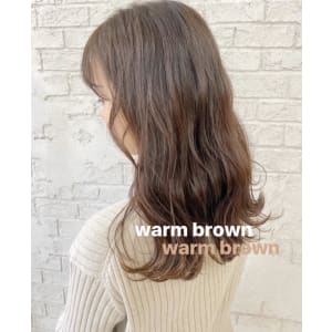 ウォームブラウンベージュカラーナチュラルヘアロング4105