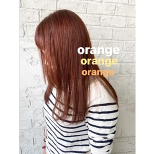 オレンジカラーオレンジブラウンロングヘアカシスカラー4104
