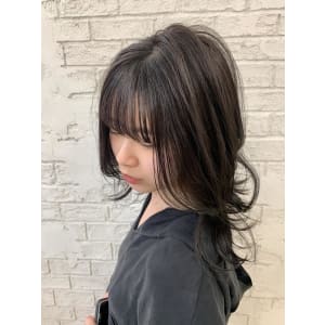 ダークグレージュネオウルフブランジュ切りっぱなし2118
